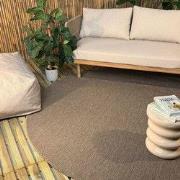 Rond buitenkleed Tone linnen - Interieur05 Beige - Polypropyleen