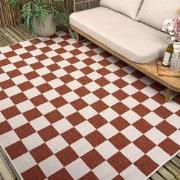 Buitenkleed Level blokken - checkerboard - roest - Interieur05 Roest; ...