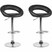 PEORIA - Barkruk verstelbaar - Zwart - Kunstleer