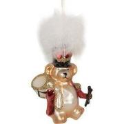 Clayre & Eef Kersthanger Beer 9x5x12 cm Goudkleurig Glas