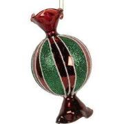 Clayre & Eef Kersthanger 7x4x12 cm Rood Glas