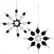 5 inch Black/White Snowflake Orn 2/A kerstbal