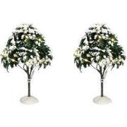 Snowy tree lighted 2 stuks battery operated h12xd9cm