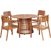 AGELLO - Tuinset voor 4 - Lichthout - Acaciahout
