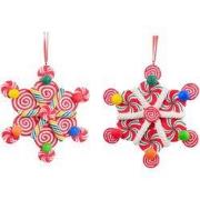 4.75 inch H Clay Dough Candy Snowflake Orna X 2. 5x5x10 cm kerstorname...