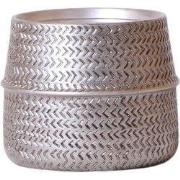 Kolibri Home | Groove bloempot - Zilveren keramieken sierpot - Ø9cm