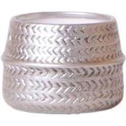 Kolibri Home | Groove bloempot - Zilveren keramieken sierpot - Ø6cm