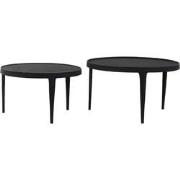 Light & Living - Salontafel TOBIAS - Ø75x44cm - Zwart - Set van 2