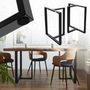 Set van 2 tafelframes B60xH72 cm in T-vorm metaal zwart ML design