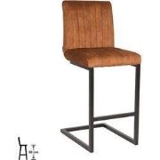 LABEL51 Barkruk Milo - Oker - Velours - Laag