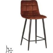 LABEL51 Barkruk Jelt - Rust - Velours - Laag