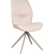 LABEL51 Eetkamerstoel Comfy - Naturel - Boucle - Taupe Metalen Frame