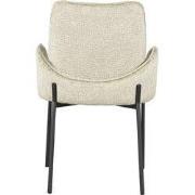 LABEL51 Eetkamerstoel Joni - Beige - Elegance - Zwart Metalen Frame