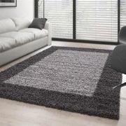 Hoogpolig vloerkleed - Candy Shaggy Grijs Lijstmotief - 240 X 340 CM