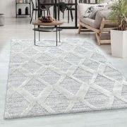 Sofia Modern Grijs vloerkleed - Geruit - 120 X 170 CM