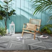 Algarve Indoor & Outdoor Grijs vloerkleed - Driehoek Design - 120 X 17...