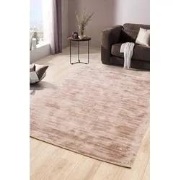 Lumbini Effen Viscose Taupe vloerkleed - Handgeweven - 140 X 200 CM