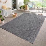 Tenedo Indoor & Outdoor Grijs vloerkleed - Geruit - 120 X 170 CM