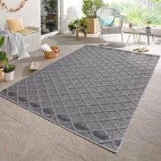 Tenedo Indoor & Outdoor Grijs vloerkleed - Geruit - 80 X 250 CM
