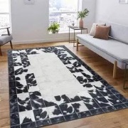 Amira Patchwork Design Zwart / Wit vloerkleed - Wasbaar - 120 X 170 CM