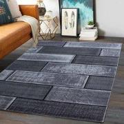 Marlon Modern Zwart / Grijs vloerkleed - - 80 X 150 CM