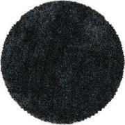 Luna Hoogpolig Effen Antraciet vloerkleed - Rond - 200 X 200 CM