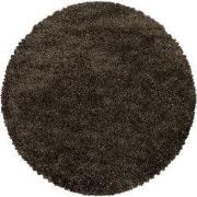 Luna Hoogpolig Effen Bruin vloerkleed - Rond - 200 X 200 CM