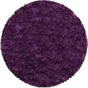 Luna Hoogpolig Effen Paars vloerkleed - Rond - 120 X 120 CM