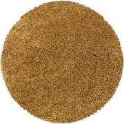 Azure Hoogpolig Effen Goud vloerkleed - Rond - 120 X 120 CM
