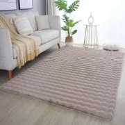 Felicia Hoogpolig Fluffy Beige vloerkleed - 3D Design - 80 X 150 CM