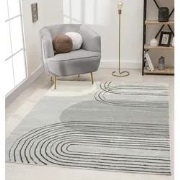 Eyoa vloerkleed - Modern - Grijs - 80 X 300 CM