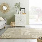 Zen vloerkleed - Japandi - Laagpolig - 100% Wol Modern - Naturel / Bei...