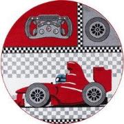 Kids Kinderkamer Raceauto Rood vloerkleed - Rond - 120 CM ROND