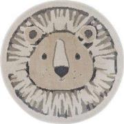 Rond Kindervloerkleed - Adventures Leeuw Beige/Grijs - Ø 100 CM
