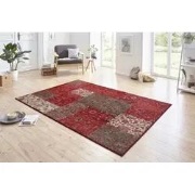 Vintage Patchwork Laagpolig vloerkleed - Kirie - Rood / Bruin - 120 X ...