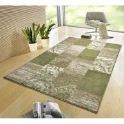 Vintage Patchwork Laagpolig vloerkleed - Gloria - Crème / Groen - 235 ...