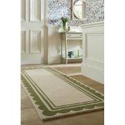 Loper - Laagpolig vloerkleed Lois - 100% Wol - Groen - 80 x 230 cm