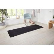 Loper Laagpolig Effen Uni Vloerkleed - Nasty - Zwart - 80x150 cm