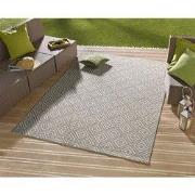 Laagpolig vloerkleed - Binnen en buitenkleed - Karo - Grijs - 80x150 c...