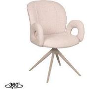 LABEL51 Eetkamerstoel Neo - Naturel - Boucle - Taupe Metalen Frame