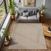 Laagpolig vloerkleed - Gevlochten - Handgeweven Look - Beige - 140x200...