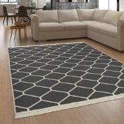 Laagpolig Skalima Scandi Kelim - Antraciet - 60x90 cm