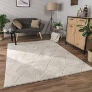 Laagpolig Modern Vloerkleed Utrilia - Creme - 160x220 cm