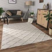 Laagpolig Modern Vloerkleed Utrilia - Creme - 120x160 cm