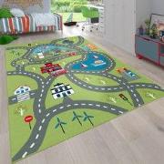 Kindervloerkleed - Binola - Stad - Groen - 140x200 cm
