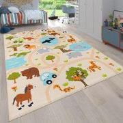 Kindervloerkleed - Binola - Stad & Dieren - Multi - 80x150 cm