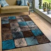 Laagpolig Vloerkleed Metr - Geblokt - Bruin - 80x150 cm
