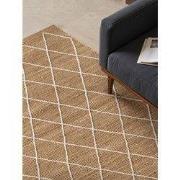 Laagpolig Vloerkleed Kunu Jute - Naturel / Goud / Wit - 200x300 cm