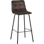 LABEL51 Barkruk Bistro - Taupe - Fluweel - Hoog