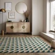 Laagpolig Carlos Geometrisch Vloerkleed - Groen - 120x170 cm